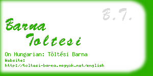 barna toltesi business card